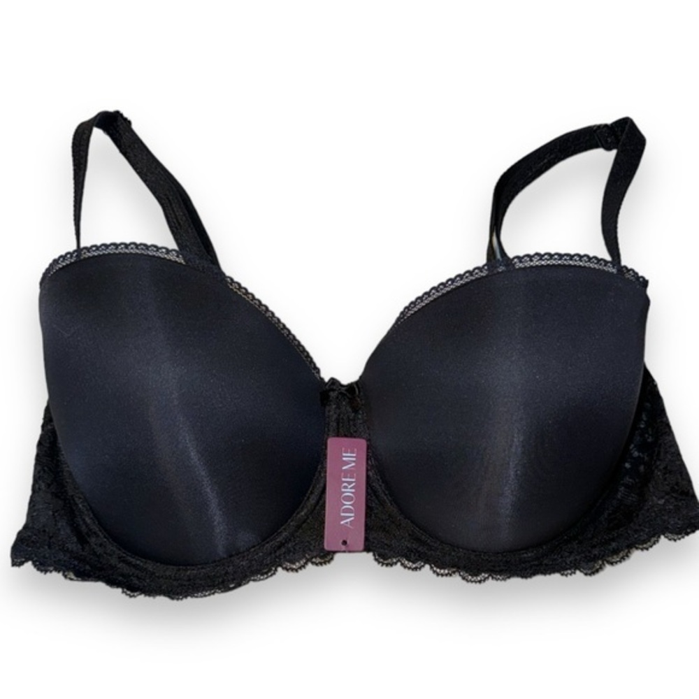 Adore Me Push Up Lace Trim Bra Moulded Cup New W Tags Sz 36D